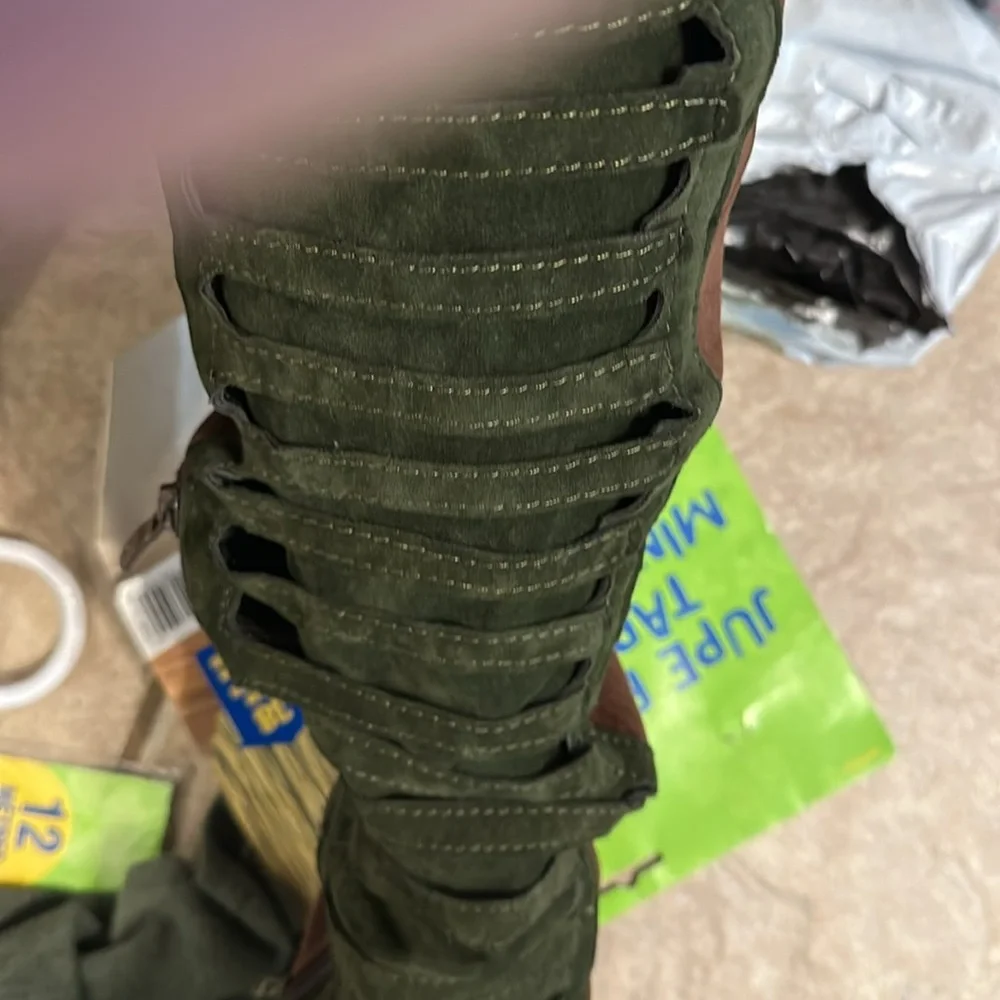Stylish Green and Brown Women's Boots